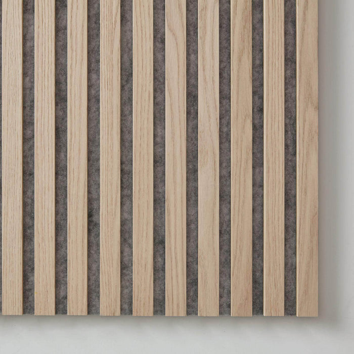 Natural Oak Wood Slat Panel (Light Gray Felt ) - Acuslat